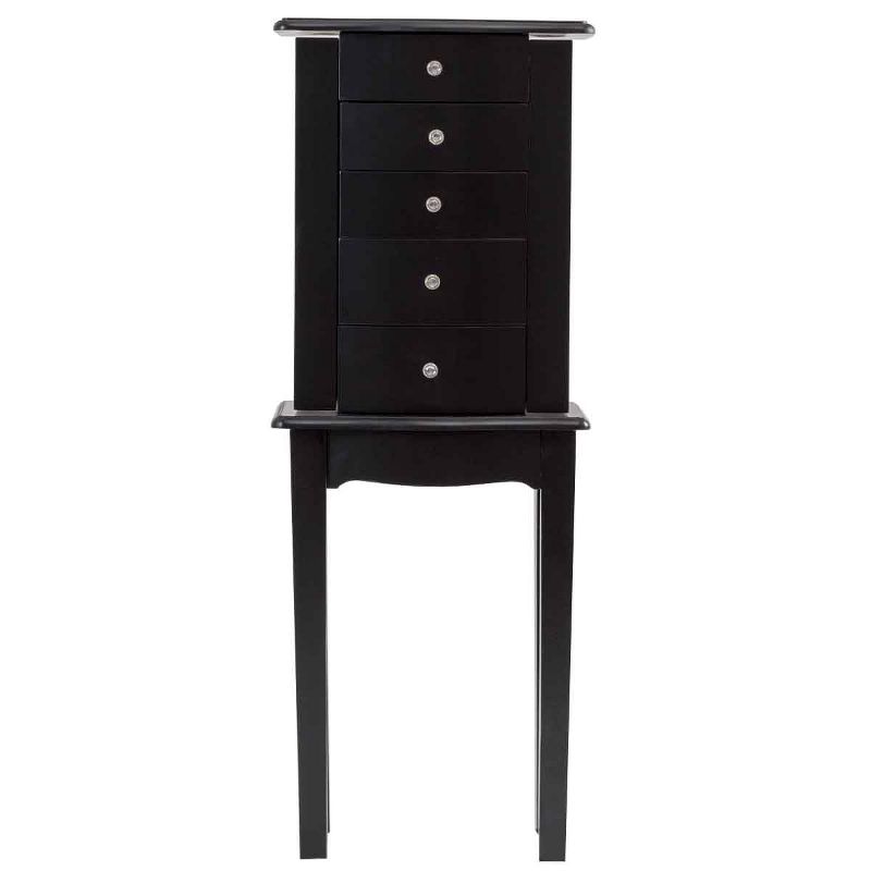 Tangkula 5-drawer  Armoire Cabinet Chest Box Jewelry Organizer w/ Mirror & Swing Doors, 4 of 9