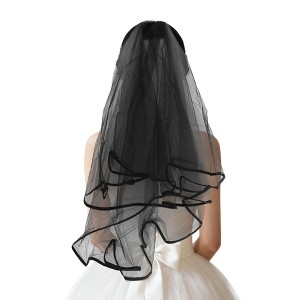 Unique Bargains Comb Wedding Veil Black 1 Pc - 1 of 4