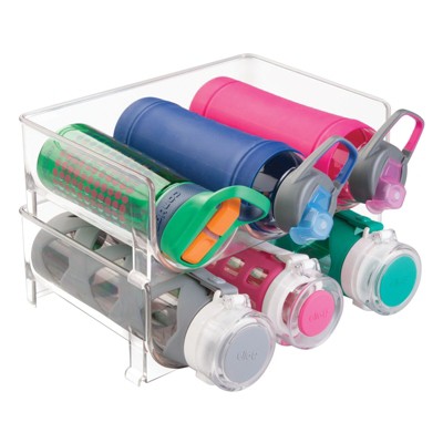 mDesign Plastic Free-Standing Stackable Water Bottle Storage Rack