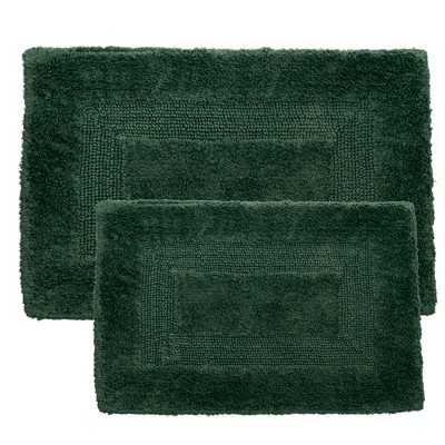 Hastings Home Reversible Absorbent Bath Mat Set - Green, 2 Pieces