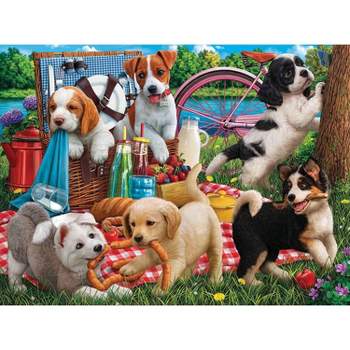 Sunsout Puppies on a Picnic 500 pc   Jigsaw Puzzle 42968