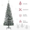 Whisen 6FT Unlit Snow-Flocked Slim Artificial Christmas Tree with Realistic Branches and 492 Tips - 3 of 4
