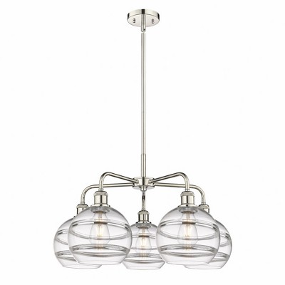 Rochester - 5 Light Stem Hung Chandelier In Industrial Style-15.38 Inches Tall and 26 Inches Wide