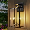 C Cattleya 14.5in 2-Light Dusk to Dawn Dark Bronze Finish Brass Outdoor Wall Lantern - 2 of 4