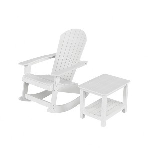 WestinTrends 2-Piece Outdoor Patio Adirondack Rocking Chair with Side Table Set - 1 of 4
