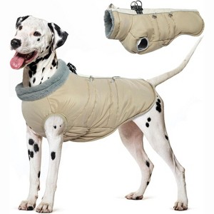 Warm Dog Coat Dog Winter Coat with Thick Fleece,Zippered Dogs Cold Weather Coats,Water-Repellent Windproof Doggy Snow Jacket - 1 of 4