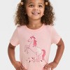 Toddler Girls' Short Sleeve Horse Graphic T-Shirt - Cat & Jack™ Pink - image 2 of 4