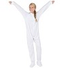 Footed Pajamas - Arctic White Kids Fleece One Piece - 3 of 4