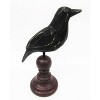 New "Carved" Look Weathered Rustic Primitive Crow On Spindle Finial Raven Poe - 2 of 3