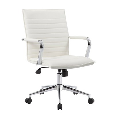 Modern Office Chair With Chrome Arms White - Boss Office Products : Target