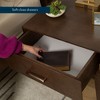 Plank+Beam Duo Wood Nightstand with 1 Drawer, Wooden Side Table for Bedroom Storage, Bedside End Table, Walnut - 4 of 4