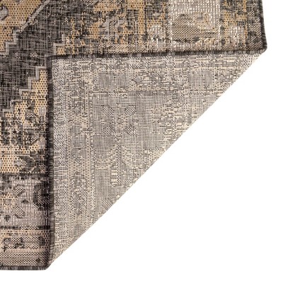 Charcoal Elegance 9' x 12' Synthetic Outdoor Traditional Rug