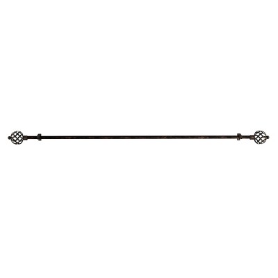 Antique Brass Curtain Rod with Twisted Sphere Finials