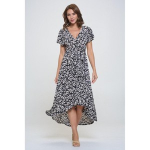WEST K Women's Georgia Faux Wrap Dress with High-Low Hem and Tie Waist - 1 of 3