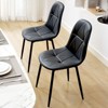 Hyleory Modern Upholstered Vintage Leather Dining Chairs Set of 2 with Metal Legs and High Back, for Kitchen and Dining Room - 4 of 4
