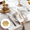 Unique Bargains Napkin Rings Shell-shaped Stainless Steel Gold Tone 1 Pc - 2 of 3