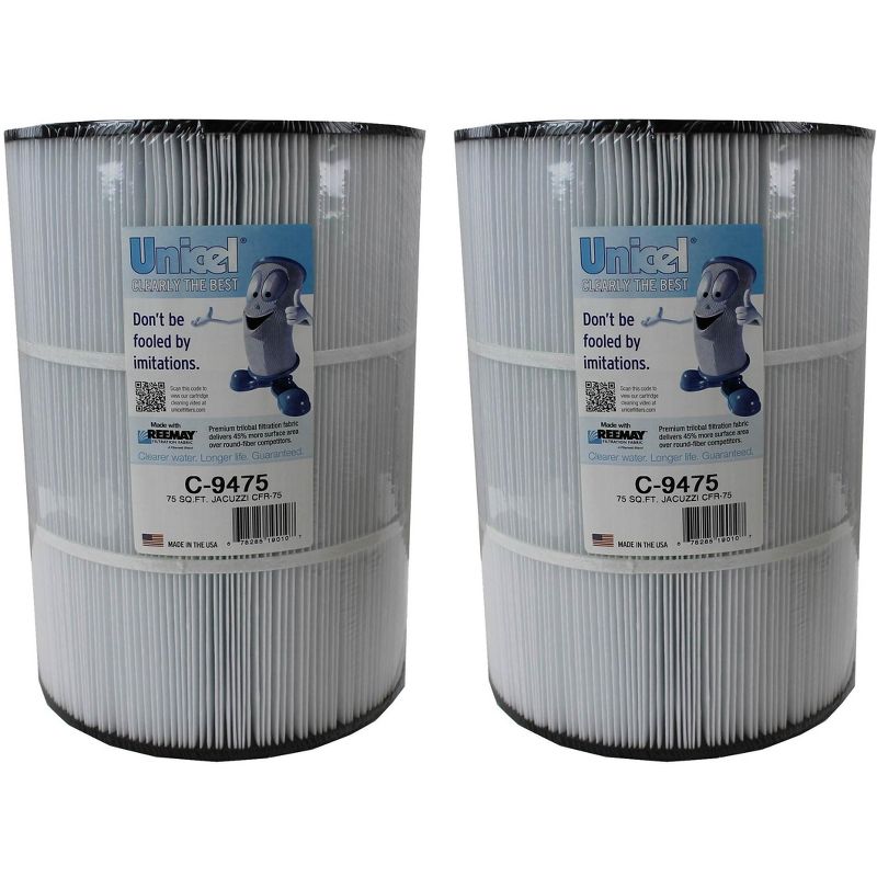 Unicel C-9475 75 Square Foot Media Replacement Pool Filter Cartridge with 193 Pleats, Compatible with Jacuzzi Brothers (2 Pack), 1 of 7