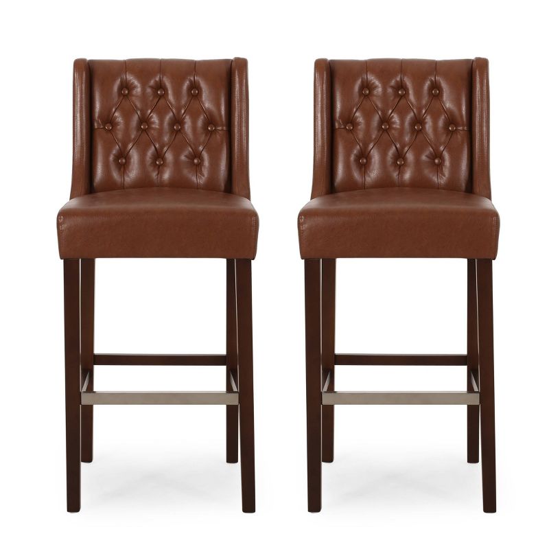 Set of 2 Bayliss Contemporary Wingback Barstools - Christopher Knight Home, 1 of 10