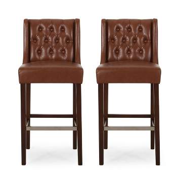 Set of 2 Bayliss Contemporary Wingback Barstools - Christopher Knight Home