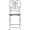 vidaXL Bistro Chairs Foldable 2 pcs Blue and White Ceramic - 4 of 4