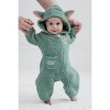 Star Wars The Mandalorian Grogu Cozy Faux Sherling Zip Up Cosplay Coverall Newborn to Infant - 4 of 4