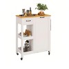 Kitchen Island Cart on Wheels with Storage Cabinet Rolling Portable Dining Room Serving Utility Carts Mobile Movable for 13 Gallon Garbage Bin - 4 of 4