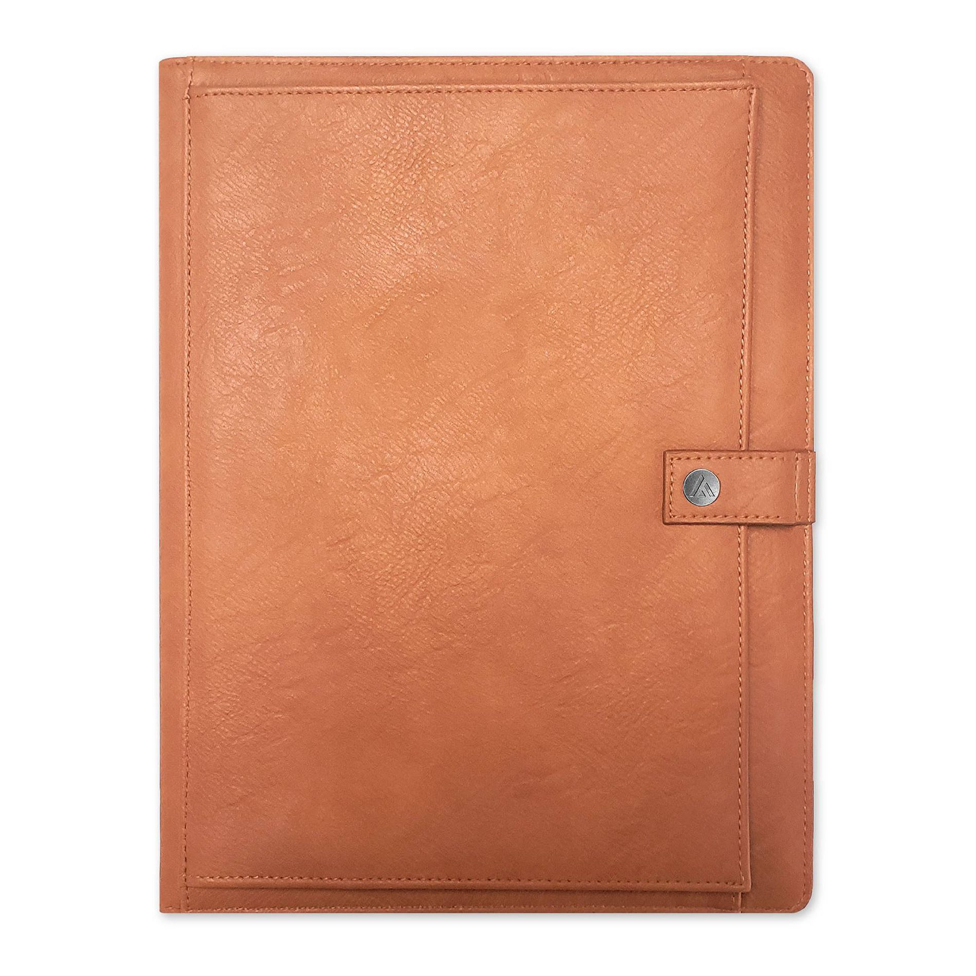 Padfolio with Notepad Letter Size Tan - Blue Sky: Faux Leather Portfolio with Internal Pockets, 50 Sheet Capacity