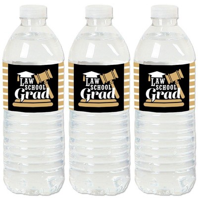 Big Dot of Happiness Law School Grad - Future Lawyer Graduation Party Water Bottle Sticker Labels - Set of 20