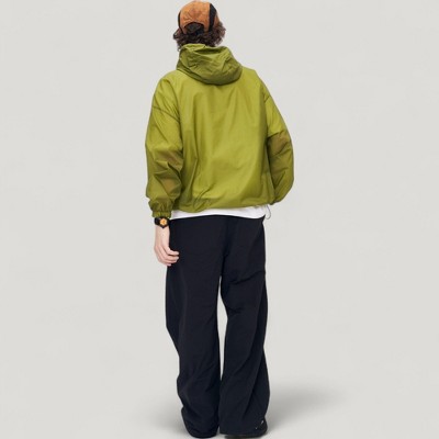 Anna-Kaci Active Men's Lightweight Hooded Zip-Up Windbreaker Jacket with Elastic Cuffs - Medium, Green — фото 7