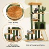 Cactus Cat Tree for Large Cats: 60" Tall with Self-Grooming Brush, Cute Kitten Climbing Tower for Indoor Kittens - 4 of 4