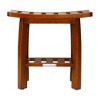 Oceanstar Solid Wood Spa Shower Bench with Storage Shelf, Teak Color Finish - 2 of 4