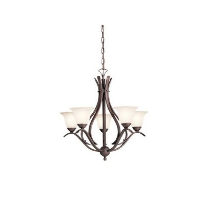 Elegant Dover 5-Light Traditional Chandelier in Distressed Bronze