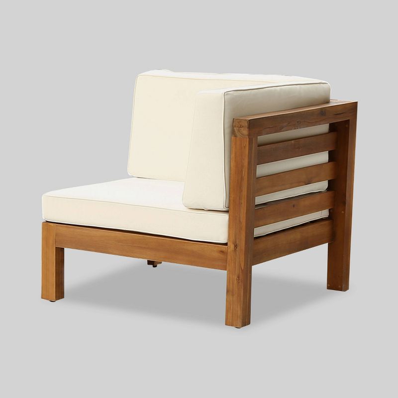 Oana 4pc Acacia Modular Sofa and Table Set - Teak/Beige - Christopher Knight Home, 4 of 8