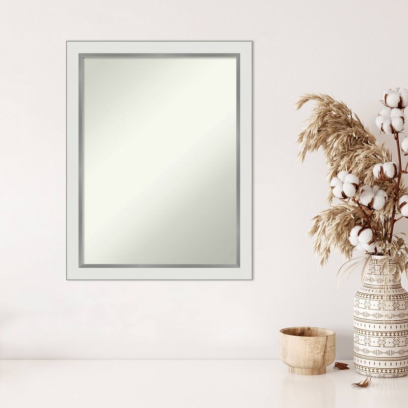 21&#34; x 27&#34; Non-Beveled Eva White Silver Narrow Wall Mirror - Amanti Art, 6 of 11