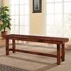 60" Distressed Dark Oak Wood Bench - Saracina Home: Sturdy Seating for Entryway, Kitchen - 3 of 4