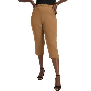 Jessica London Women's Plus Size Soft Ease Capri - 1 of 4