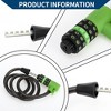 Unique Bargains Extended Bike Padlock Cable Lock Resettable 5 Digit Bike Lock Black Green 1 Set - 2 of 4