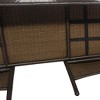 vidaXL 2-Seater Garden Sofa with Built-in Tea Table, Waterproof Poly Rattan Patio Sofa in Brown with Cream-White Cushions, Lightweight and Durable - 4 of 4