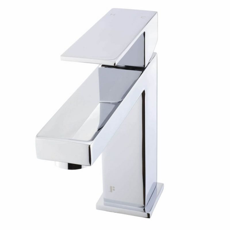 Fine Fixtures Modern Square Single Hole Bathroom Sink Faucet with Pop-up Drain and Strainer Basket, 5 of 14