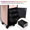 Byootique Rolling Nail Table w/ Makeup Case Cosmetic Organizer Aluminum Pink - 4 of 4