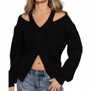 Women's Lola Front & Top Cutout Knit Sweater - POL - 1 of 4