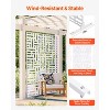 VEVOR Metal Privacy Screen, 47" W x 76" H Outdoor Privacy Screens 3-Panel, Freestanding Outdoor Divider with Stand, White - 4 of 4