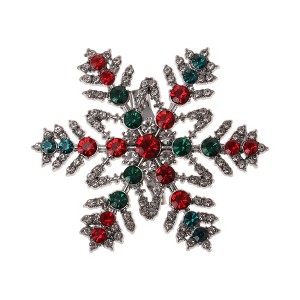 Unique Bargains Christmas Brooches Wreath Wind Chime Alloy Dripping Wax Multicolor 1.57"x2.17" 1 Pc - 1 of 4