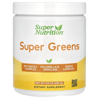 Super Nutrition Super Greens with Spirulina, Chlorella, Kelp, and Apple Pectin, 8.8 oz (250 g)