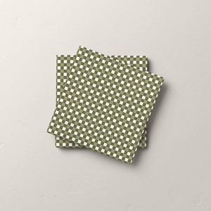 16ct Gingham Paper Beverage Napkins Green - Hearth & Hand™ with Magnolia - 1 of 3