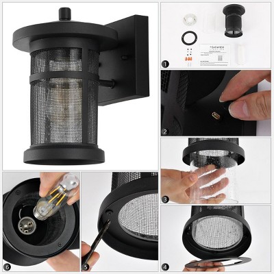 Sleek Black Powder-Coated Direct Wired Sconce Set of 2