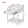 FONTOI Retro Style Nightstand with Drawer&Metal Handle, Bedside Table with Turned Legs&Open Shelf for Living Room, Bedroom, White, 17.7"*24.6"*20.4" - 3 of 4