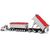 First Gear 1/64 Viper Red/Silver Kenworth W900L w/ 31ft & 20ft End Dump Trailers, DCP, 60-1632 - 4 of 4