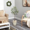 Nearly Natural 52-in Olive Artificial Tree in Country White Planter - 4 of 4