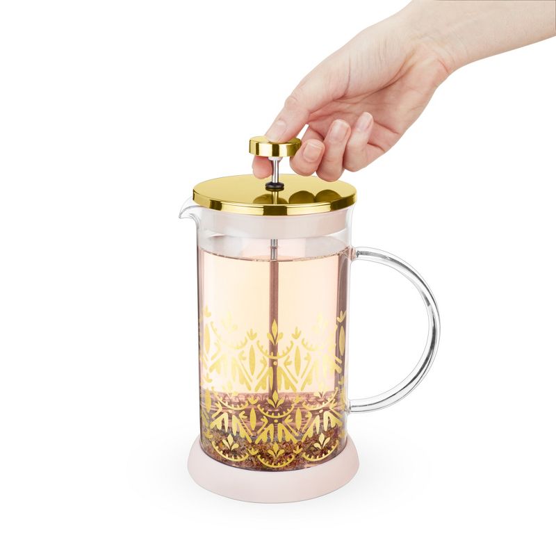 Pinky Up Piper Gold Press Pot Tea and Coffee Maker, 6 of 12